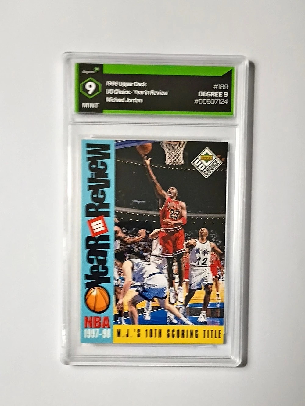 Upper Deck Michael Jordan 1997-98 Upper Deck #189 Basketball Card Graded 9
